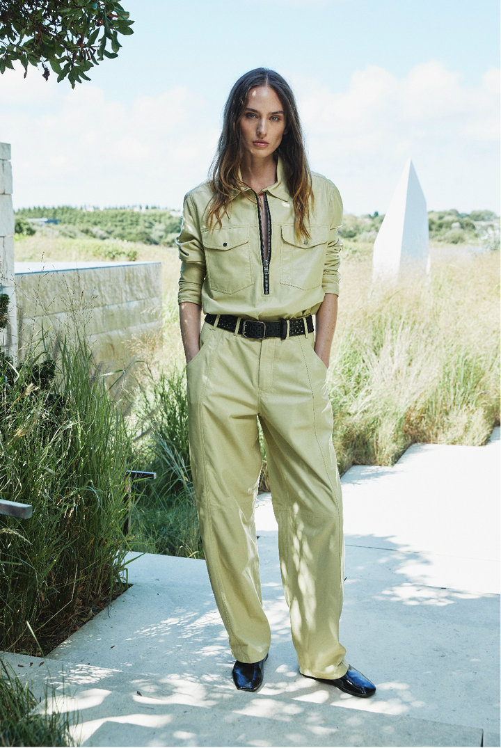 ROWAN LEATHER PANTS YELLOW