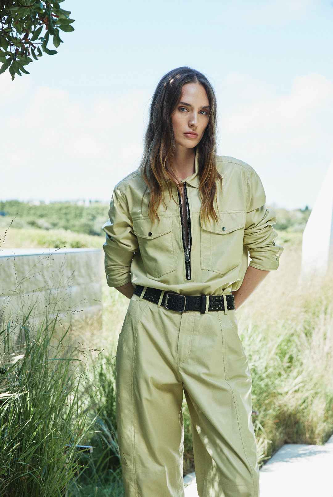 ROWAN LEATHER PANTS YELLOW