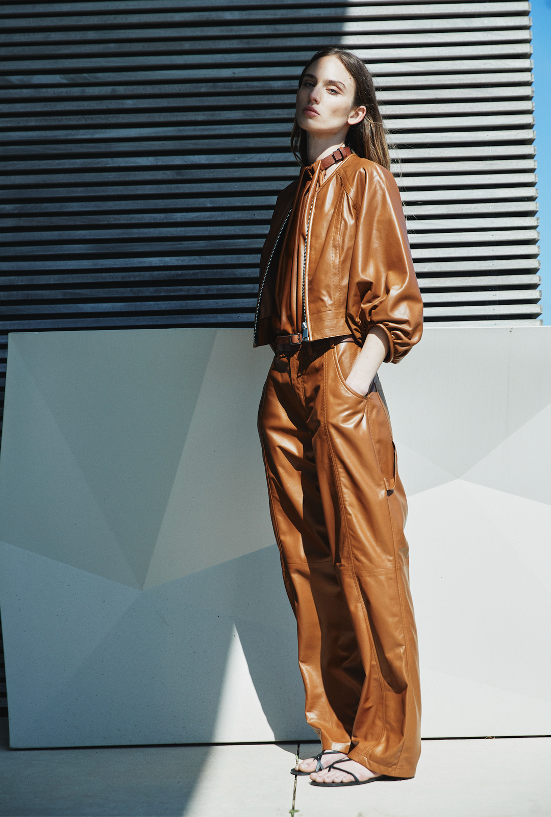 ROWAN LEATHER PANTS COGNAC