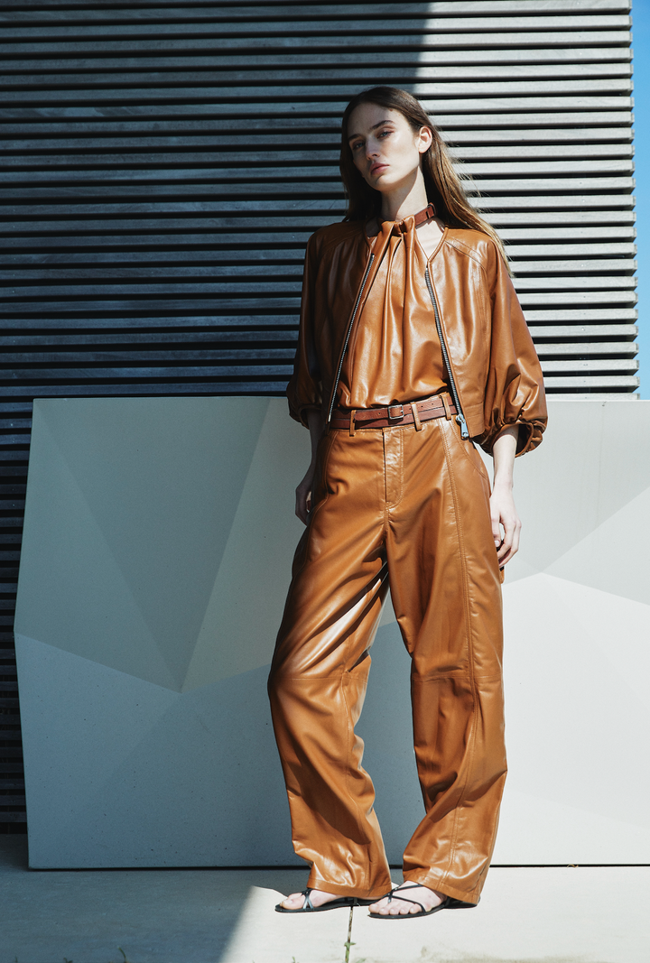 ROWAN LEATHER PANTS COGNAC