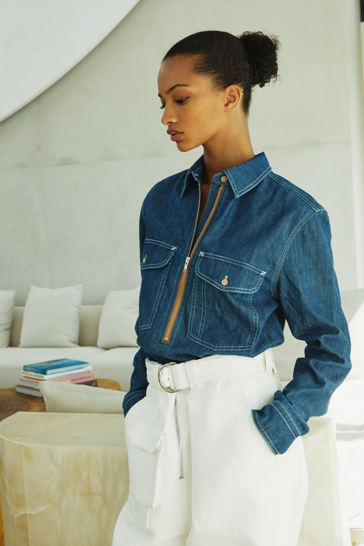 ROSE DENIM TOP