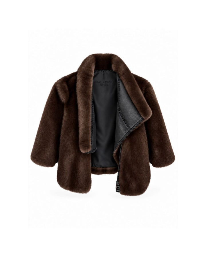 Cropped Mink Jacket Natural Brown