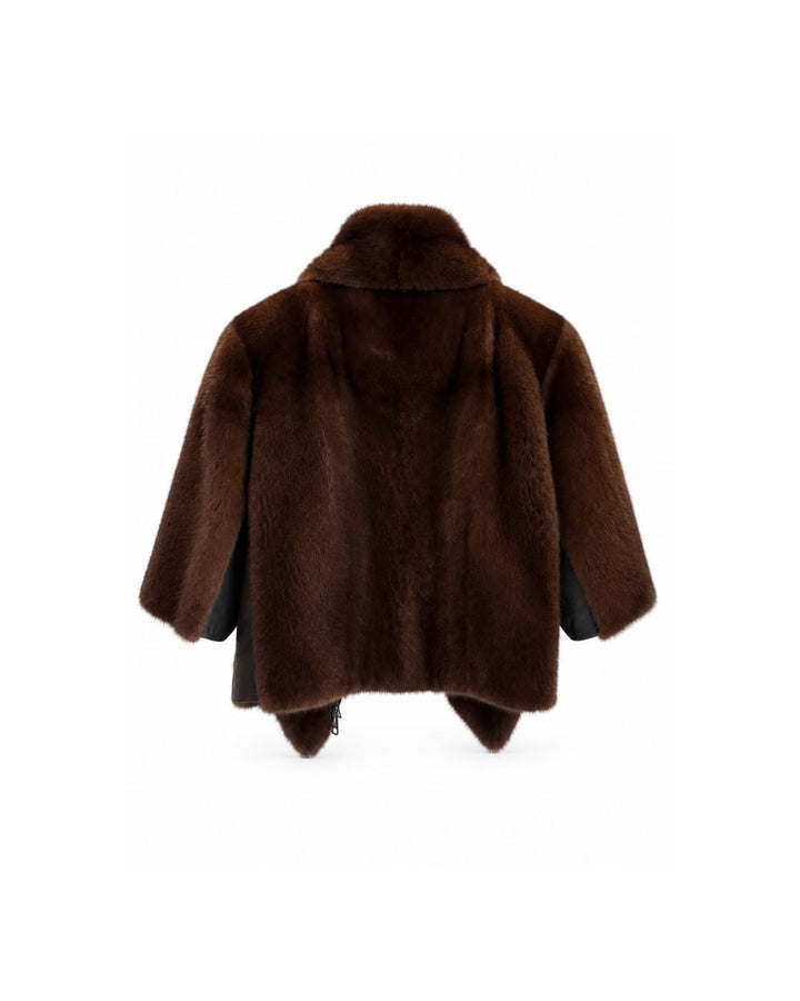 Cropped Mink Jacket Natural Brown