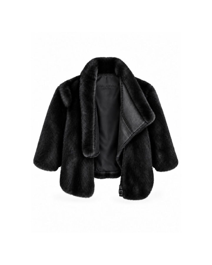 Cropped Mink Jacket Natural Black