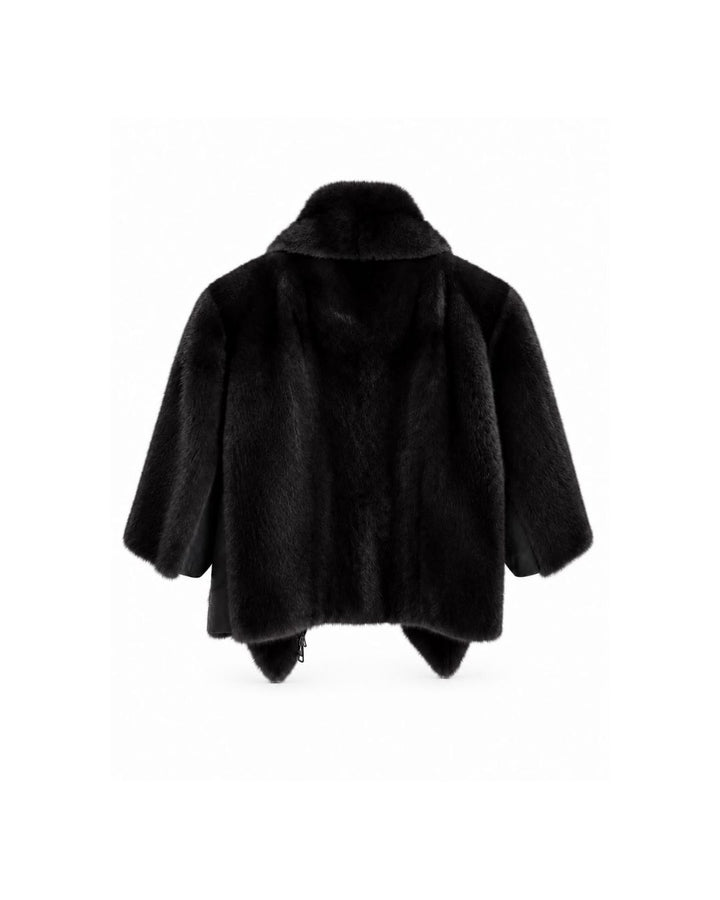 Cropped Mink Jacket Natural Black