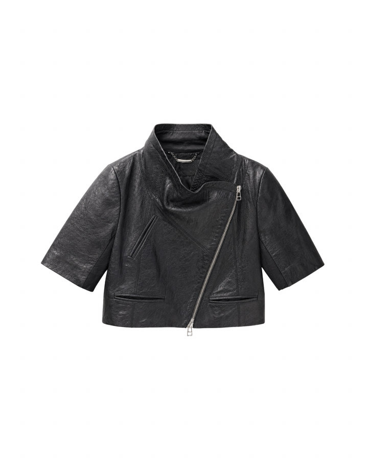 Cropped Leather Jacket