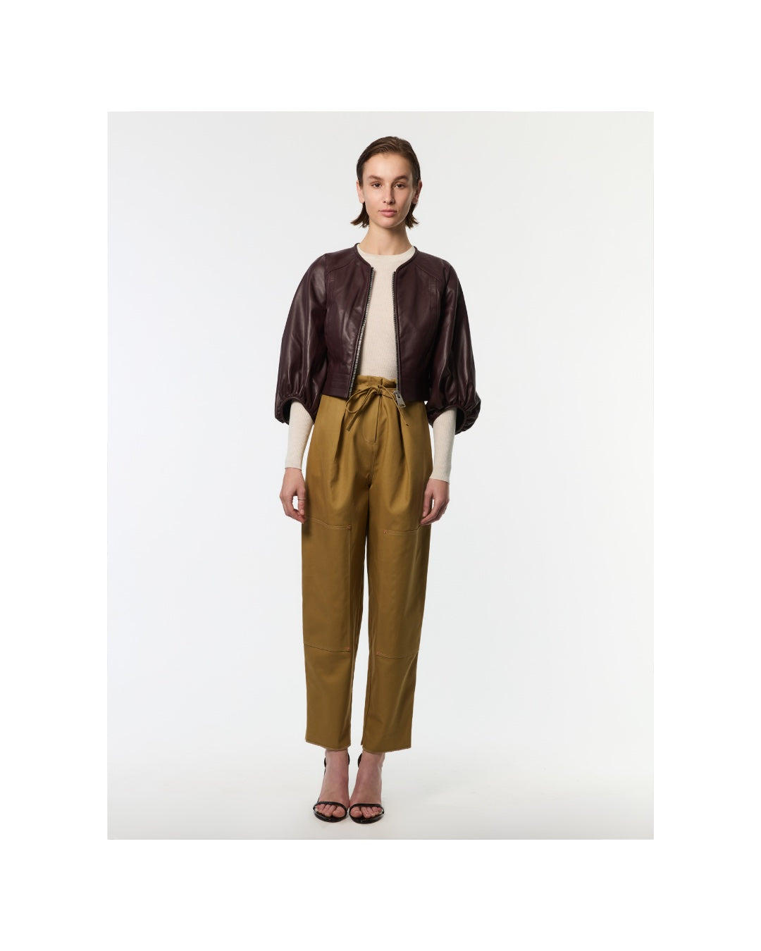 Olive Leather Jacket Bordeaux