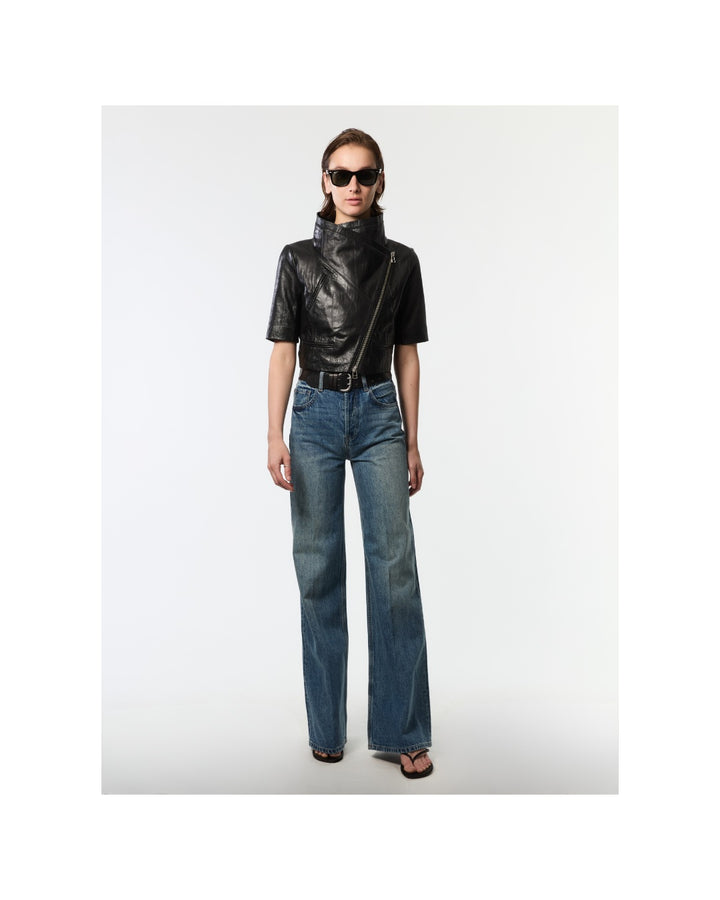 Cropped Leather Jacket