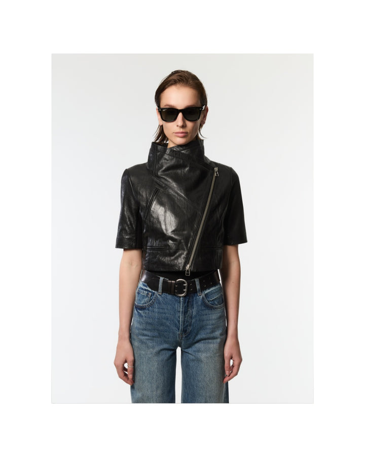 Cropped Leather Jacket
