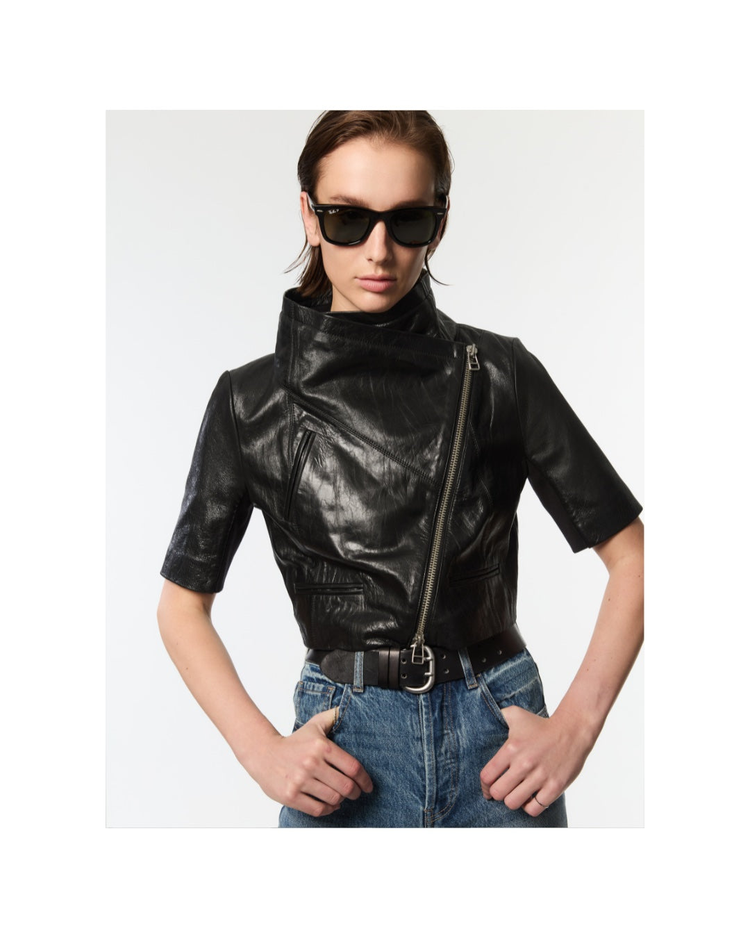 Cropped Leather Jacket