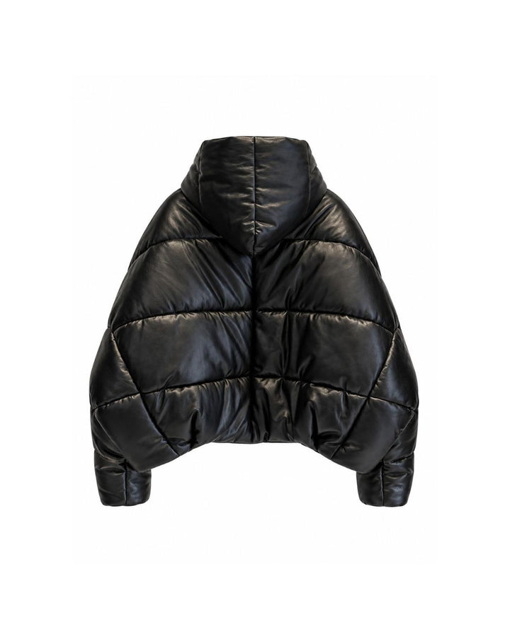 JAGGER FAUX LEATHER PUFFER COAT
