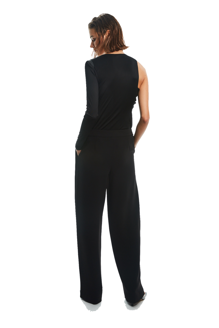 ITALIAN SHINE JERSEY ASYMMETRICAL TOP