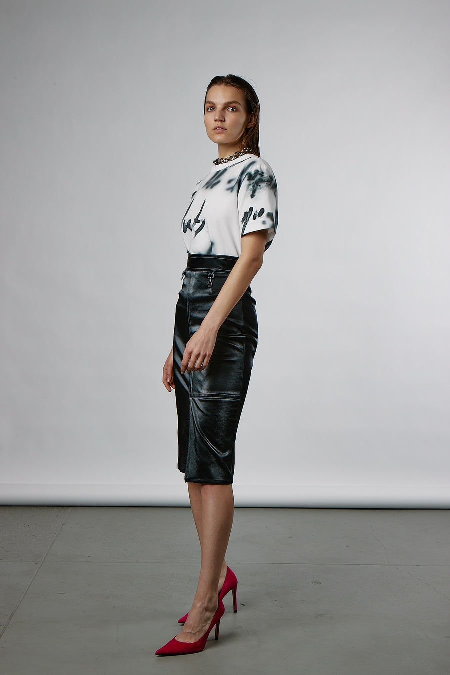 PRINTED CROP TOP SHORT SLEEVE