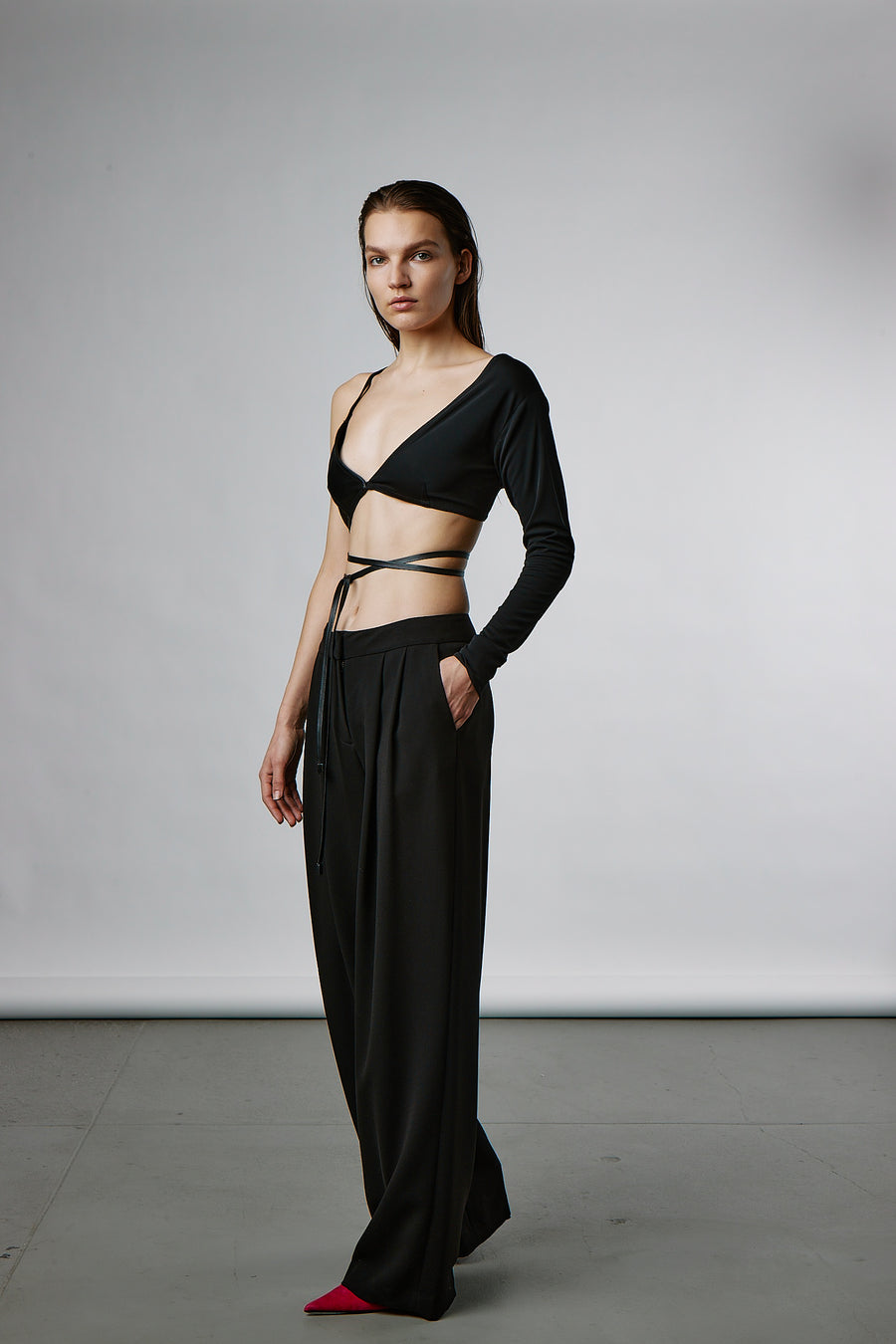WIDE LEG PANTS WITH PLEATS